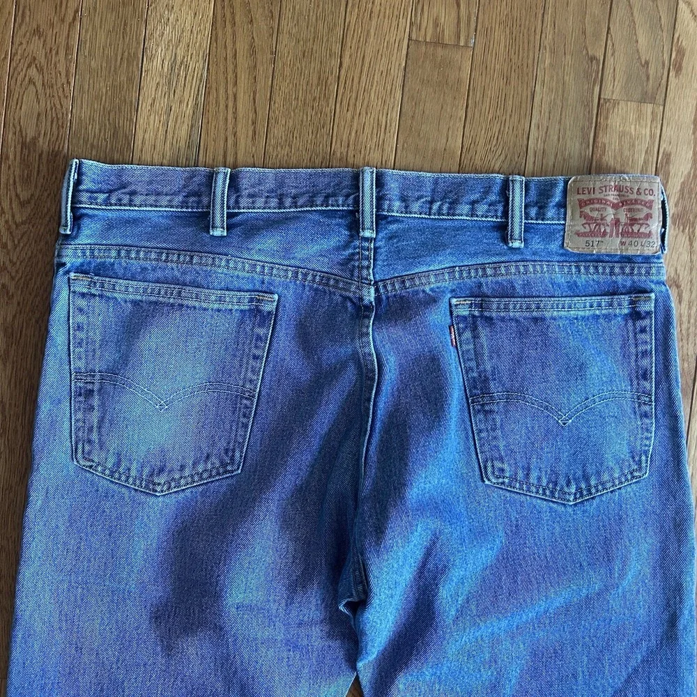 Levis 517 Men Size 40x32 (Actual 40x33) Stone Wash Bootcut Denim Jeans